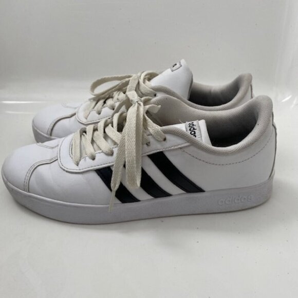 ADIDAS VL Court 2.0 Cloud White Leather Sneaker Tennis Shoes Sz 6 - Picture 4 of 13